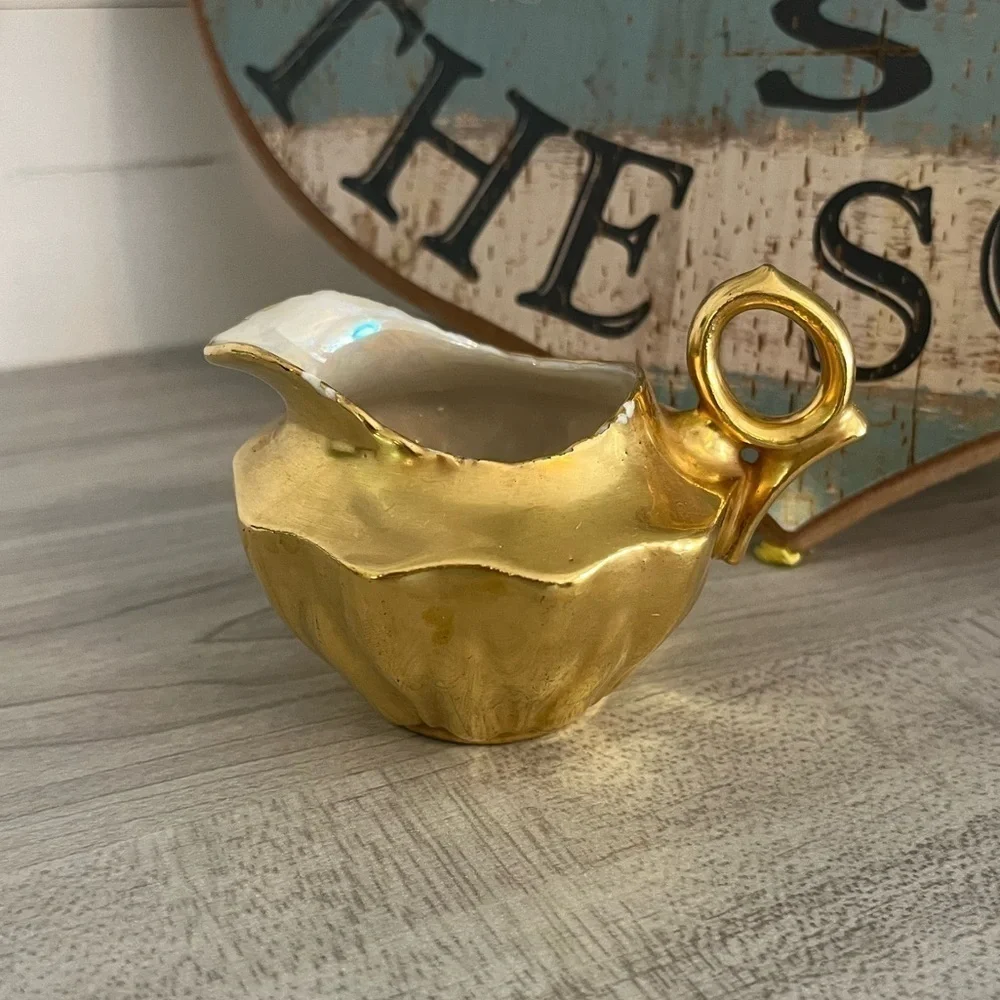 1920’s ROCHELLE FINE CHINA CREAMER HEAVY GOLD ENCRUSTED JAPAN